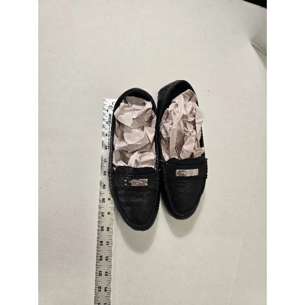 Coach Fredrica Loafers Womens 8.5B Black Pebbled Leather Driving Flats